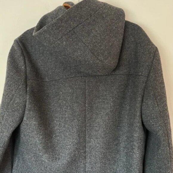 OVADIA & SONS Wool Top Coat classic Gray hooded size M made in the USA - Picture 7 of 12